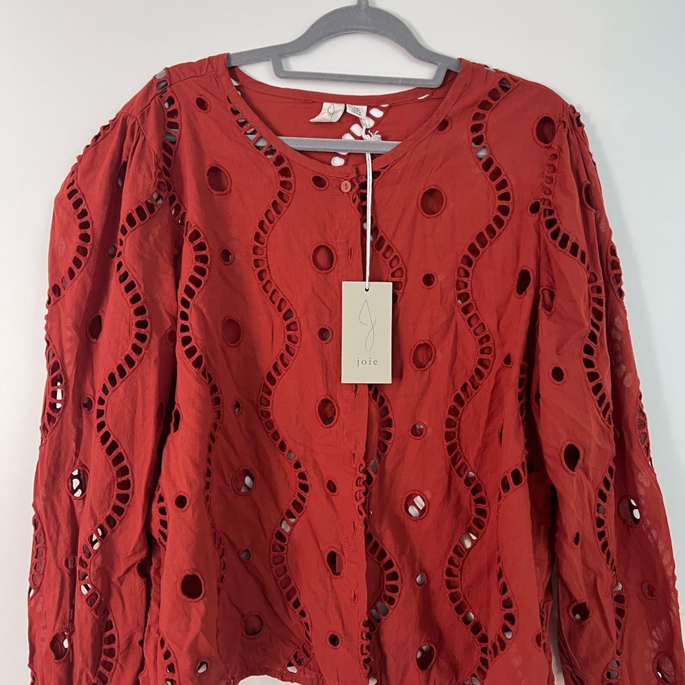 Joie Rust Cut-Out Cardigan